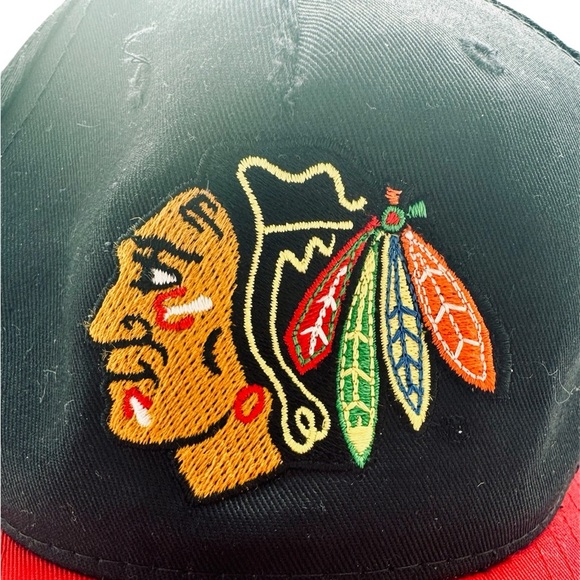 VTG '90s A.J.M. Chicago Blackhawks NHL Snapback Hat Cap - Picture 3 of 8